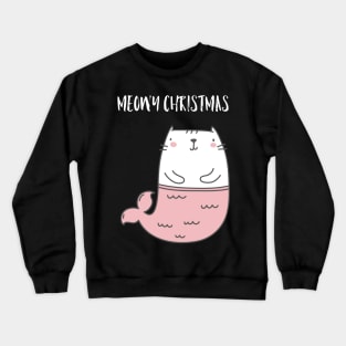 Mermaid Christmas cat Crewneck Sweatshirt